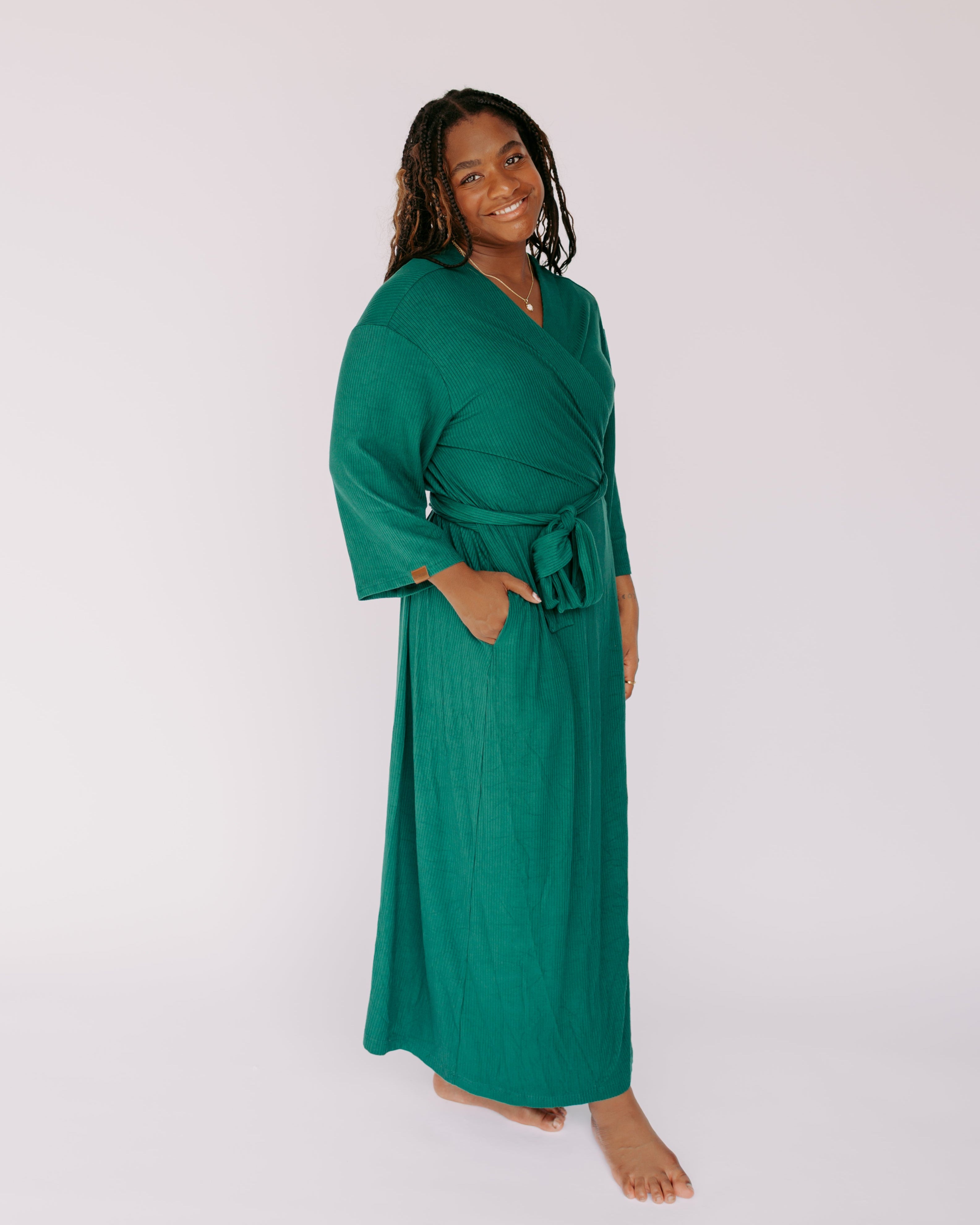 Dress Robe – Forest Green (Ribbed)