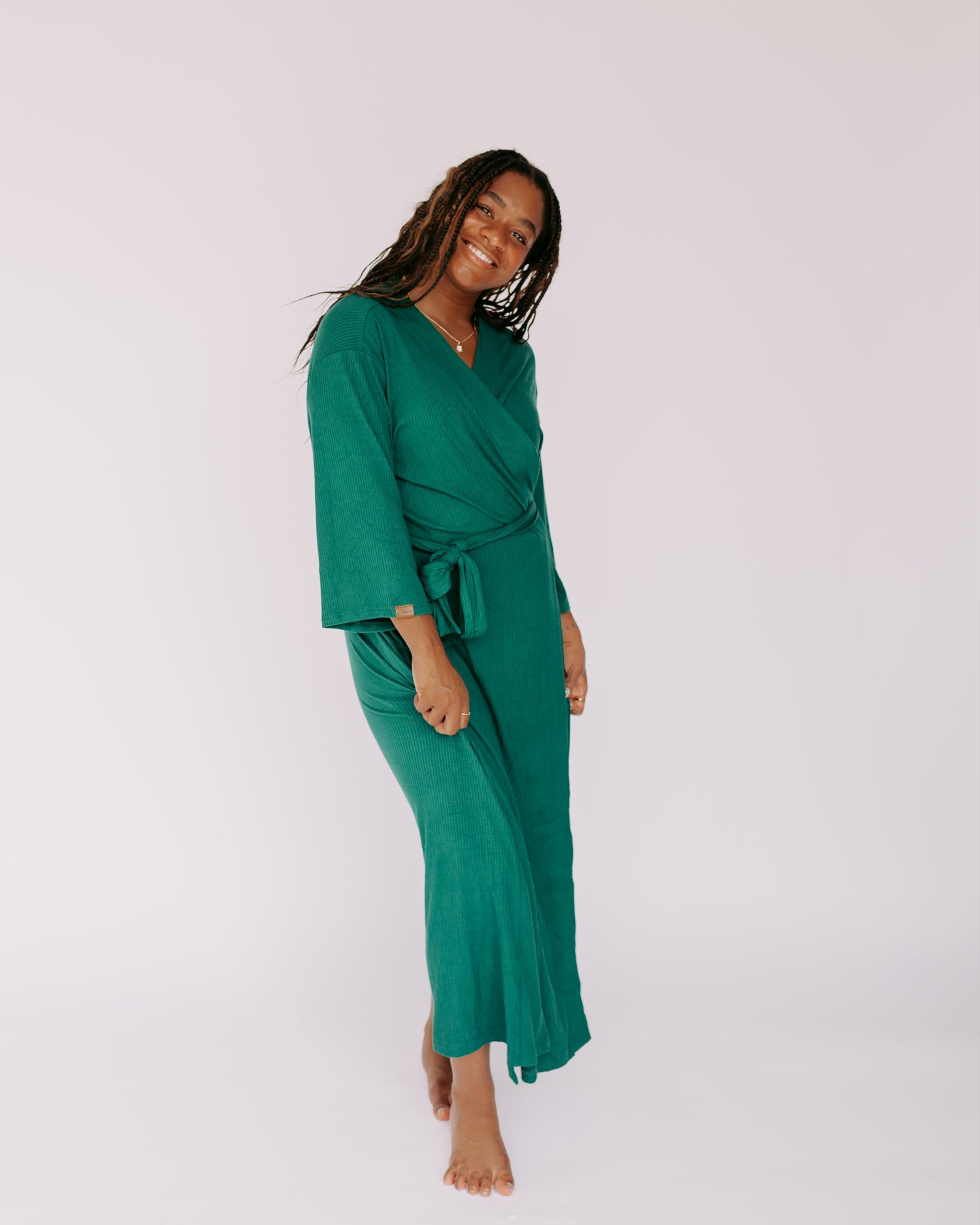 Dress Robe Forest Green (Ribbed) Nesting Olive Dress Robe Forest Green (Ribbed) Nesting Olive