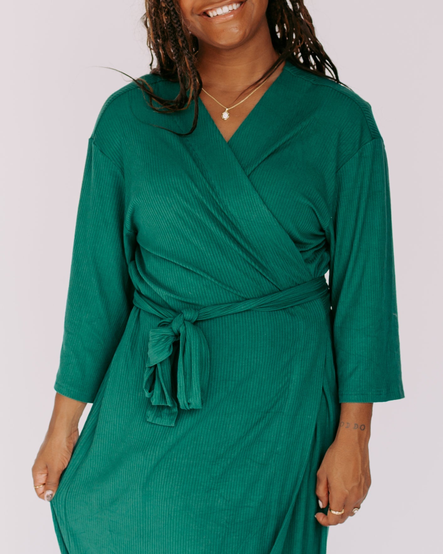 Dress Robe Forest Green (Ribbed) Nesting Olive Dress Robe Forest Green (Ribbed) Nesting Olive